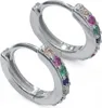 Regenbogen Creolen 925 Sterling Silber mit Zirkonia Produktbild-Vorschau 1