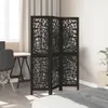 A black room divider is shown in a room with a desk and chair. Podgląd zdjęcia produktu