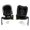 Two car seats are shown side-by-side on a white background, demonstrating different rotation angles. Náhled obrázku produktu