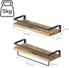 Relaxdays Wandregal, 2-tlg. Set, Holz & Metall, Fallschutz, Produktbild-Vorschau 4