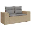 The Living Store Gartensofa mit Kissen 2-Sitzer Beige Poly Produktbild-Vorschau 3