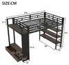 Lit mezzanine 140 x 200 cm avec armoire, éclairage LED et Voir les images du produit 12
