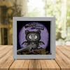 Schwarze Fledermaus-Katze Rahmen Spardose aus Holz mit Produktbild-Vorschau 2