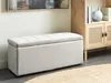 BELIANI Otomana złamana biel poliester 100 x 42 x 40 cm Podgląd zdjęcia produktu 2