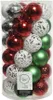 Weihnachtskugeln Kunststoff 6cm 37er Set - Rot / Weiß / Produktbild-Vorschau 1
