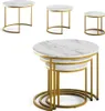 Couchtisch-Set Vicco Montreal Weiß/Gold 55 x 55 cm 3 Teile, Produktbild-Vorschau 4