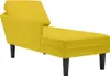 vidaXL Chaise longue avec coussin et accoudoir droit Jaune Voir les images du produit 9