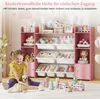 COSTWAY 4patrový dřevěný dětský regál, skříňka na hračky s Náhled obrázku produktu 7