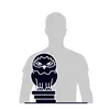 A silhouette of a person with a dark silhouette of an owl perched on books in front of them. Produktbild-Vorschau
