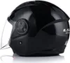 A black LS2 jet helmet with a clear visor, shown from the side against a white background. Voir les images du produit