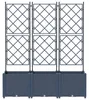 vidaXL Vasi da giardino, set da 3 pezzi, grigio, 120 x 40 x Anteprima dell’immagine prodotto 4
