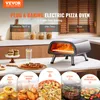 An electric pizza oven on a kitchen counter with various food items displayed. Produktbild-Vorschau