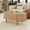 Merax Ovaler Couchtisch aus MDF mit Massivholzbeine, Produktbild-Vorschau 7
