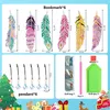 Collage showing diamond painting bookmarks and their accessories. Produktbild-Vorschau