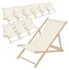 ECD Germany 10x Liegestuhl klappbar aus Holz, Beige, bis Produktbild-Vorschau 1