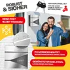 A couple is happily posing with a mailbox, with promotional text and close-up shots of the product features. Produktbild-Vorschau