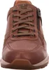 A close-up, front-facing view of a brown leather men's shoe. Produktbild-Vorschau