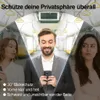 People in a train, with a man in the center looking at his phone, and two women on either side looking away. Produktbild-Vorschau