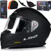 A black LS2 motorcycle helmet with accessories and packaging. Anteprima dell’immagine prodotto