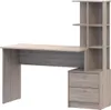 A product shot of a desk with shelving and drawers against a white background. Náhľad obrázku produktu