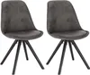 Two gray dining chairs with black legs are shown against a white background. Produktbild-Vorschau