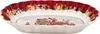 A festive oval serving dish with a Christmas scene featuring Santa Claus, reindeer, and gifts. Produktbild-Vorschau
