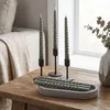 6er Set Kerzen Grün Gedreht H20cm Stabkerzen Tafelkerzen Produktbild-Vorschau 3