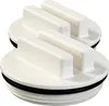 Two white threaded plugs with black O-rings are shown against a white background. Produktbild-Vorschau