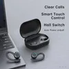 A laptop and a pair of wireless earbuds with their charging case are displayed on a light gray surface. Produktbild-Vorschau
