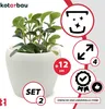 KOTARBAU® 2 pcs. pot de fleurs blanc intérieur rond ⌀ 12 cm Voir les images du produit 4