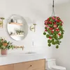 Künstliche Geranie Hängeampel 70cm Dekopflanze Rosa/Rot Produktbild-Vorschau 5