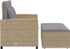 vidaXL Divano da giardino con cuscini 2 posti Beige poly Anteprima dell’immagine prodotto 6