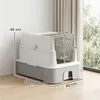 PawHut Edelstahl Katzentoilette mit Deckel, Schaufel, Produktbild-Vorschau 3