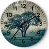 Wanduhr - Rund - Glasuhr - Baum Natur Feld - 30x30cm - Produktbild-Vorschau 1