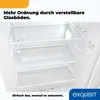 Interior view of a white refrigerator with adjustable glass shelves. Produktbild-Vorschau