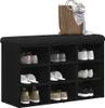 vidaXL Schoenenkast, zwart, eikenlook, 82 x 32 x 50 cm, Productafbeelding-voorbeeld 3