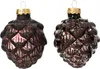 Christbaumschmuck Zapfen 7cm Glas 6 Stück - Schwarze Produktbild-Vorschau 1