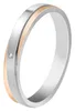 "Dayany" Damen-Partnerring, Edelstahl, Similibesatz, Produktbild-Vorschau 1