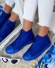 Damen Stoff-Sneakers High Blau, leichte Freizeitschuhe, Produktbild-Vorschau 3