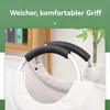 Close-up of the handles of a laundry basket, with a green header and blurred background. Produktbild-Vorschau