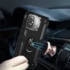 A hand holding a black phone case with a ring holder, attached to a magnetic car mount. Produktbild-Vorschau