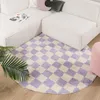 Volero - Rund Retro Teppich - Gambit Lila Weiß - Ø 200 cm - Produktbild-Vorschau 1