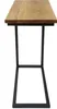 A side view of a C-shaped side table with a wooden top and black metal frame. Produktbild-Vorschau