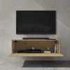 doporro Mobile Porta TV Sospeso 100 cm con Anta Marrone Anteprima dell’immagine prodotto 4