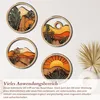 4 Stück Holz Boho Wand Deko, Wanddekoobjekt Runde Bauernhof Produktbild-Vorschau 5