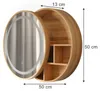 Badkamerspiegelkast Vicco Silva Bamboe 50 x 50 cm met 5 Productafbeelding-voorbeeld 2