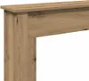 A close-up view of a wooden fireplace surround, showing the texture and grain of the material. Produktbild-Vorschau