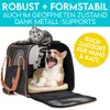 A cat and a puppy are shown in and on a pet carrier. Produktbild-Vorschau