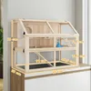 PawHut Hamsterkäfig aus Holz 3 Etagen Nagerkäfig mit Wippe Produktbild-Vorschau 3