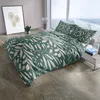 Bettwäsche Set 135x200 cm Baumwolle Jersey Dunkelgrün Beige Produktbild-Vorschau 5
